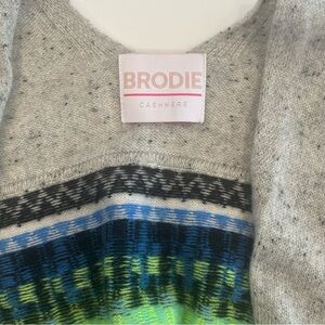 Brodie Cashmere Electric FairIsle Sweater Poncho Shawl
